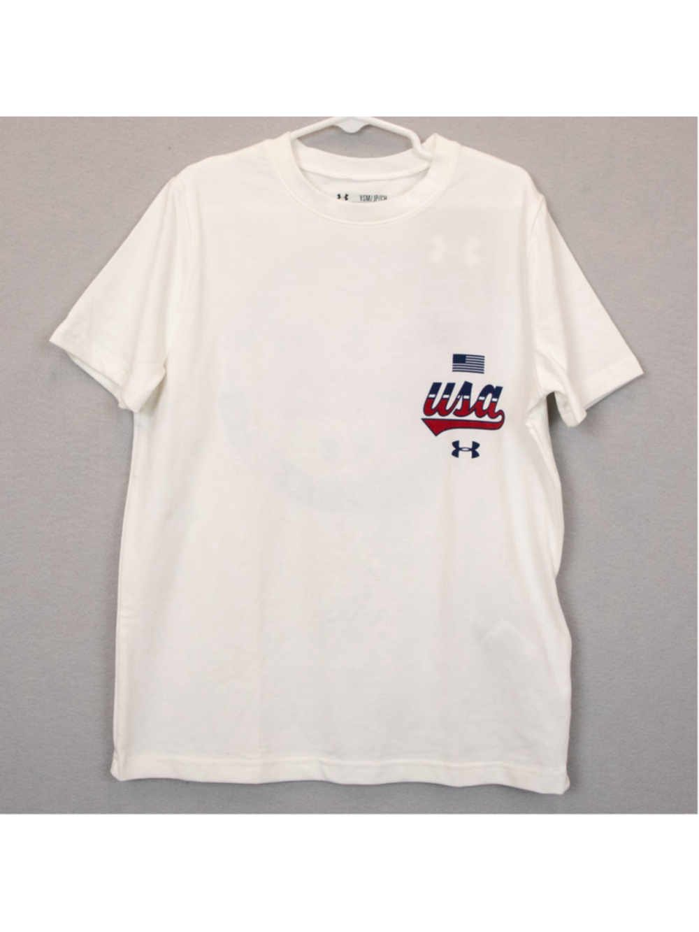 Boys Under Armour white USA graphic t-shirt NWT-YSM